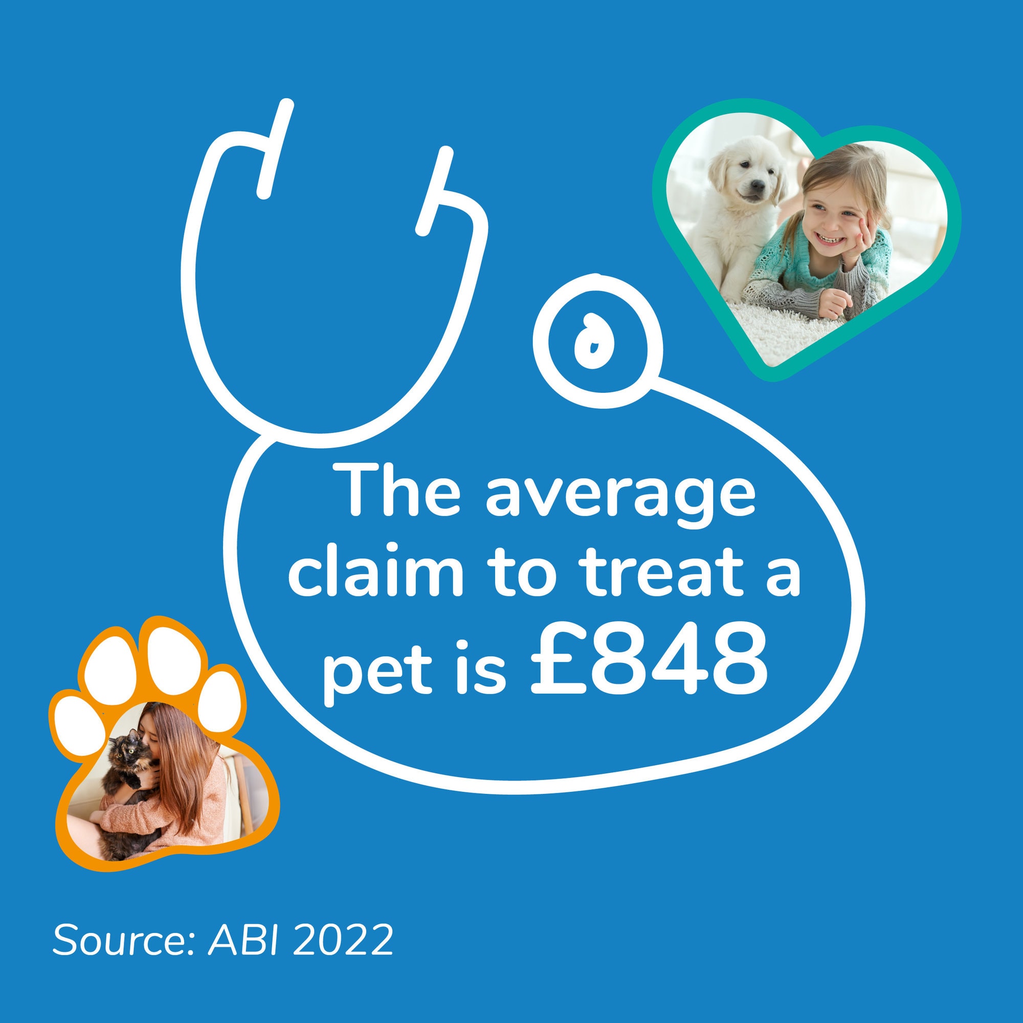 The average claim for pet insurance is £848